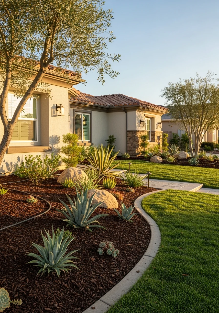 French Valley home exterior with modern design and well-maintained front yard.